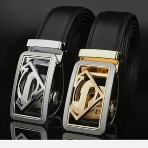 Men's Designer Leather Superman Belt Automatic New